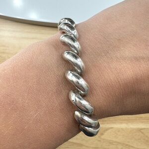 Italian Sterling Silver Macaroni Bracelet